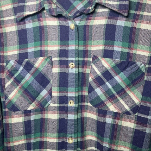 LL Bean Shirt sz SM women’s Button Down Plaid Flannel multi color - Picture 3 of 11